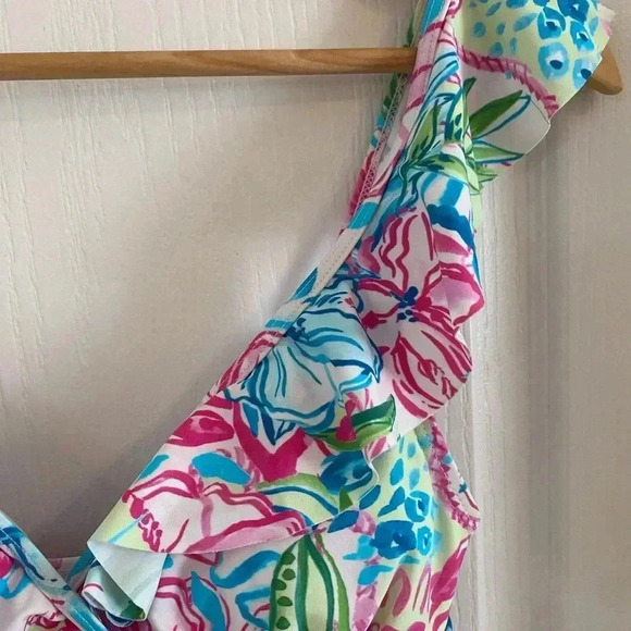 Stella Parker Womens Ruffle Maillot One Piece Swimsuit - Picture 3 of 7